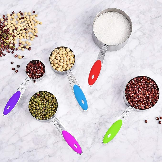 Measuring Cups & Spoons Set of 16, Wildone Premium Stainless Steel Measuring - Image 4