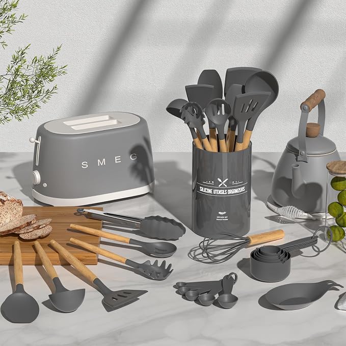 Umite Chef Kitchen Cooking Utensils Set, Woodle Handle Heat Resistant Gadgets - Image 2