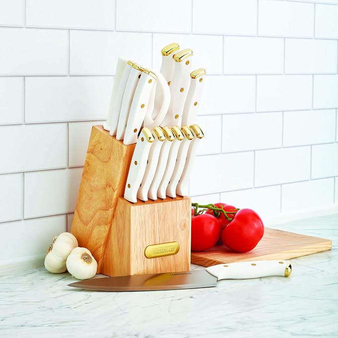 FARBERWARE 15-Piece Knife Block Set, Triple-Riveted High-Carbon Stainless Steel - Image 5
