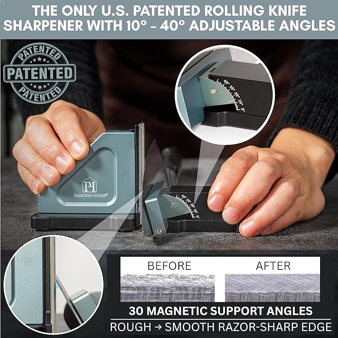 PATENTED ORIGINAL ADJUSTABLE ROLLING KNIFE SHARPENER KIT: Adjustable Height - Image 2