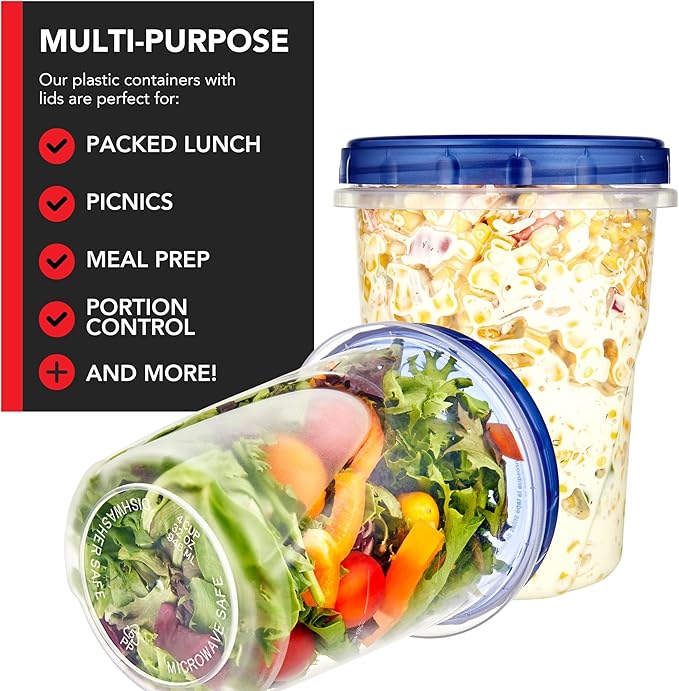 Stock Your Home 32oz Plastic Containers - Image 6