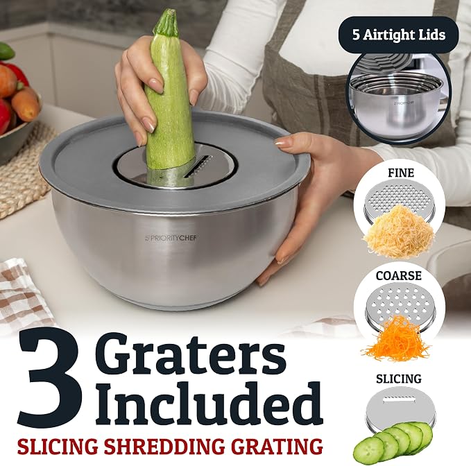 Priority Chef Stainless Steel Mixing Bowls - Image 3