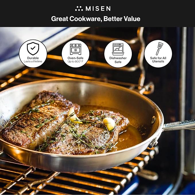 Misen 5-Ply Stainless Steel 10" Frying Pan - Image 8