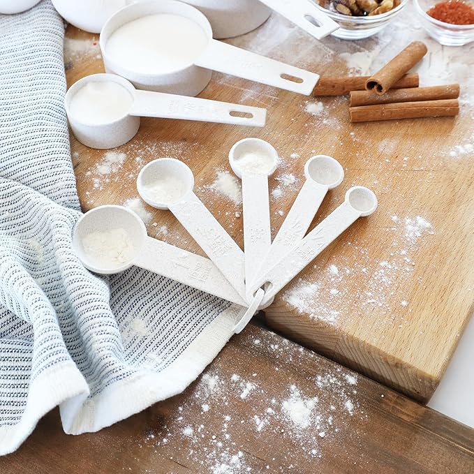 Beille Cream Wheat Straw Measuring Cups Spoons Set Cooking Baking Tools 10pc - Image 5