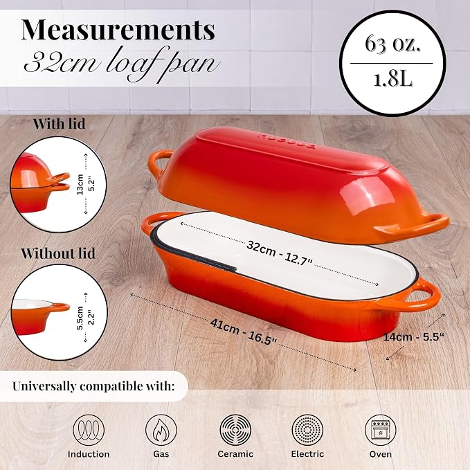 Enamelled Cast Iron Bread Loaf Pot – Dutch Oven - Image 2
