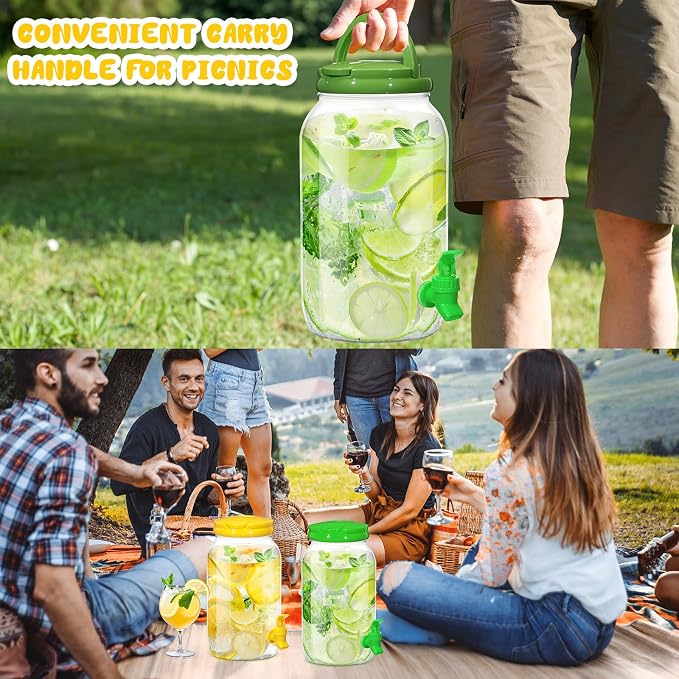 Uiifan 4 Pcs 1 Gallon Plastic Drink Dispenser - Image 5