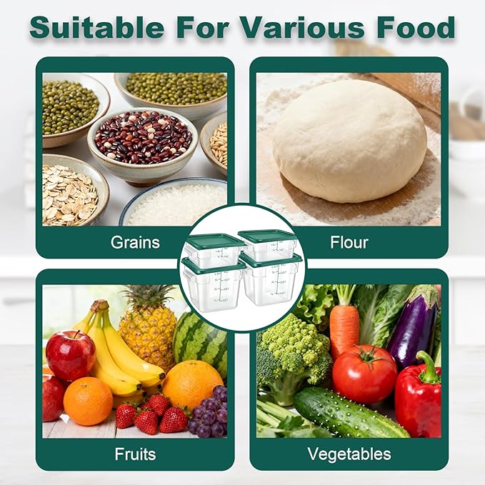 4 Pack 2QT & 4QT Food Storage Containers - Image 6