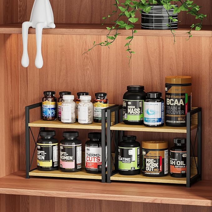 Giikin Countertop Shelf Organizer, 2 Tier Kitchen Spice Rack Organizer - Image 3