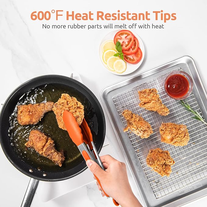 600ºF Heat Resistant Kitchen Tongs: U-Taste 9 inch Silicone Cooking Tong - Image 3