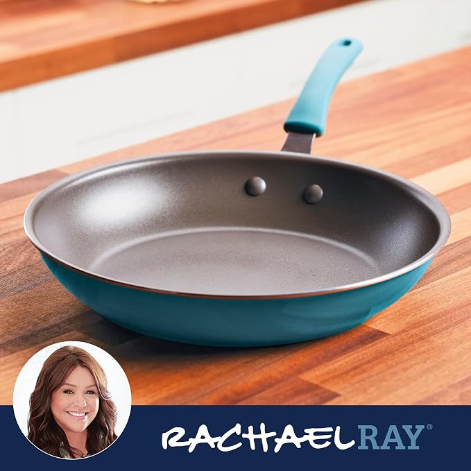Rachael Ray Cook + Create Nonstick Frying Pan/Skillet, 12.5 Inch, Agave Blue - Image 6