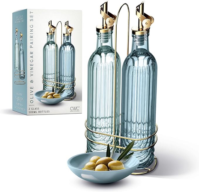 COOK WITH COLOR Glass Olive Oil Bottle Dispenser by CookwithColor
