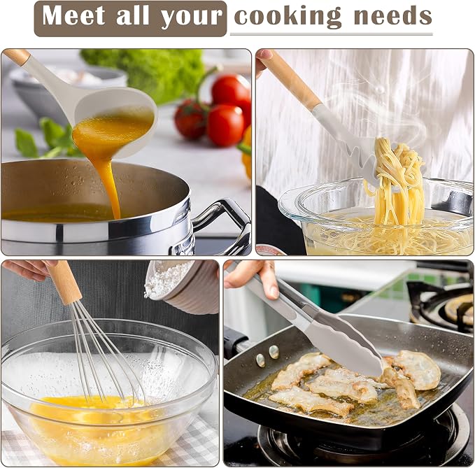 E-far Silicone Cooking Utensils Set, 10-Piece Heat Resistant Kitchen Utensils - Image 6