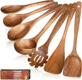 Wooden Utensil Set, WOTTISH 7Pcs Nonstick Wood Spatula, Wooden Kitchen Utensils by WOTTISH