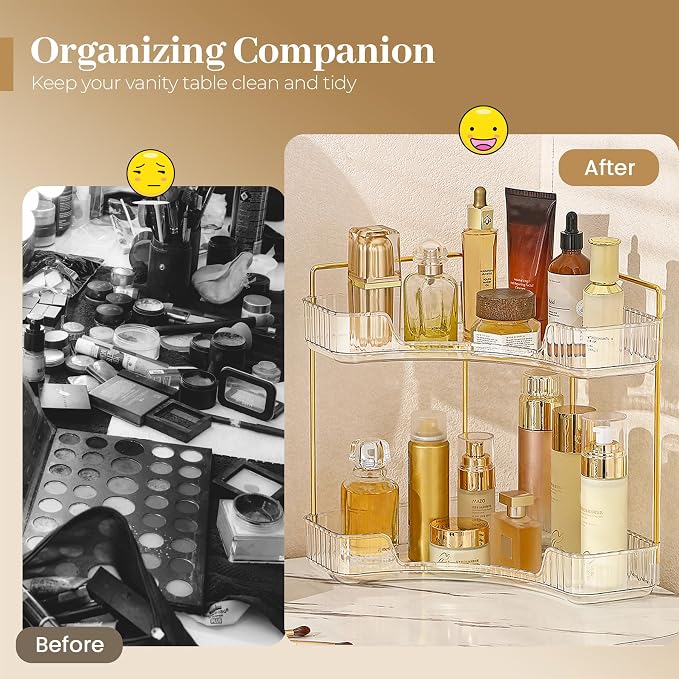 Aveniee Corner Bathroom Counter Organizer, Bathroom Countertop Shelf Makeup - Image 4