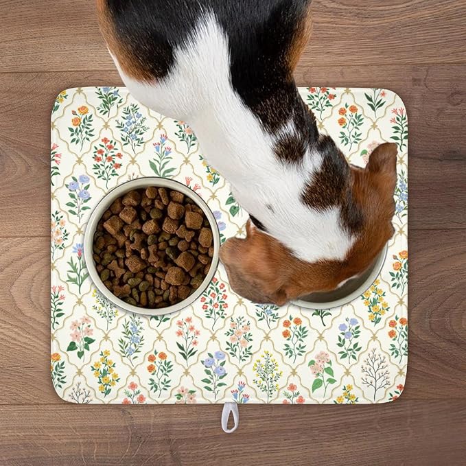 Floral Dish Drying Mat for Kitchen Counter Spring Summer Wild Flowers Diamond - Image 9