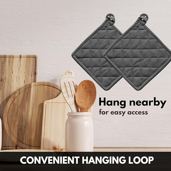 Oven Mitts + Pot Holders 100% Cotton Heat Resistant Oven Gloves & Hot Pads - Image 3