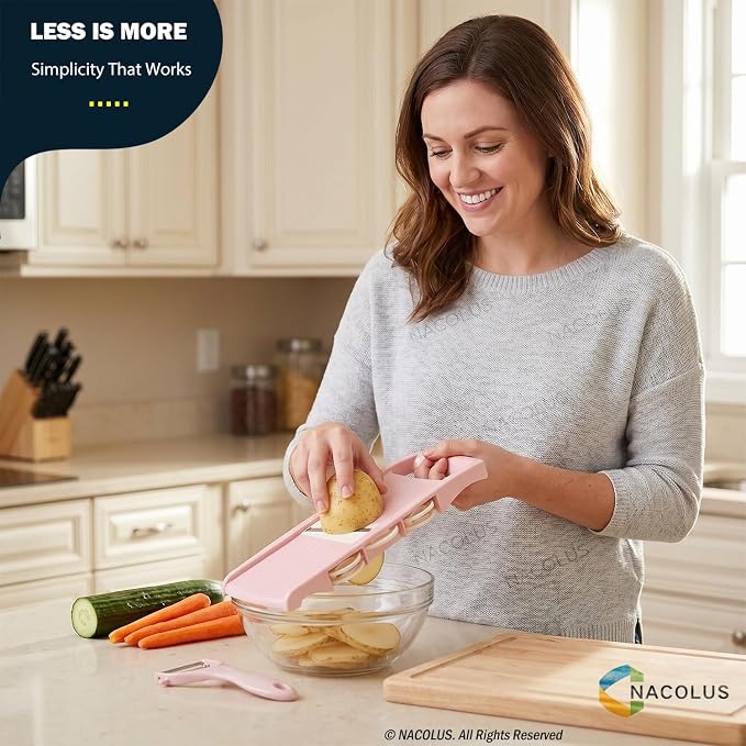 NACOLUS Mandoline Slicer for Kitchen Slicer Vegetable Cutter 5 In 1 Veggie - Image 4