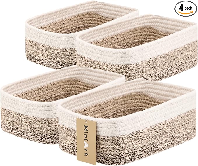MiniArk Small Storage Baskets for Organizing | Closet Organizer Bins | Shelf by MiniArkStorageBasketsHome