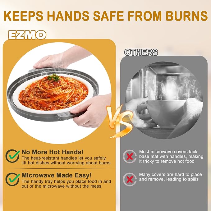 EZMO 2 in 1 Collapsible Microwave Splatter Cover - Image 3