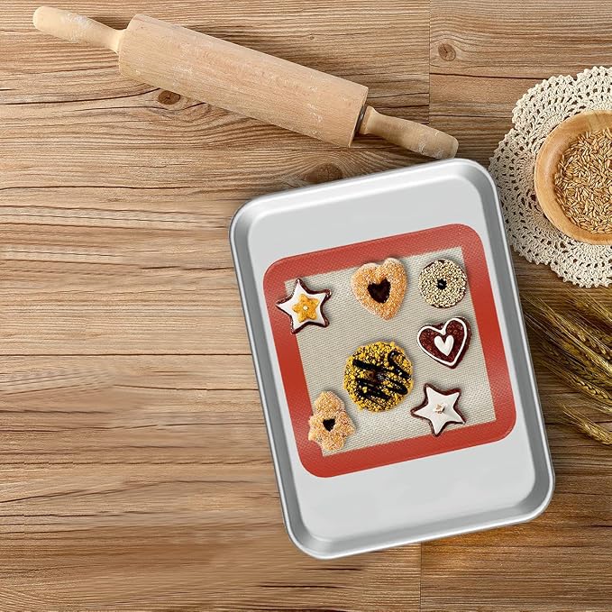Silicone Baking Mats for 8 inch Square Cake Pan, Non-stick Reusable Cookie - Image 4