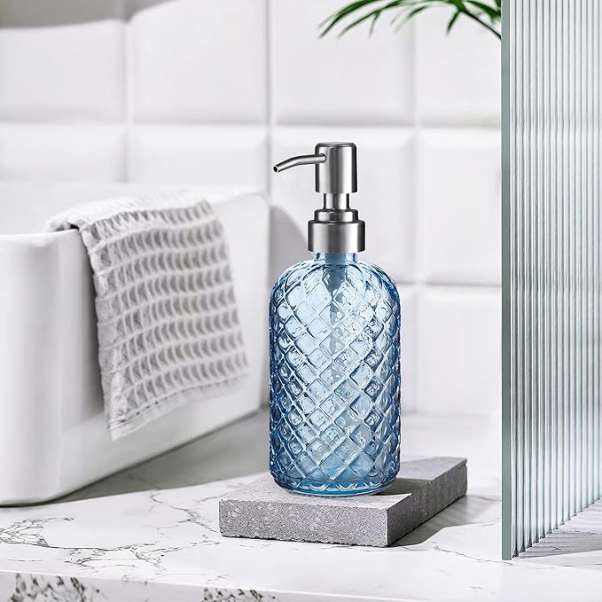 14 Oz Refillable Glass Soap Dispenser - Image 5