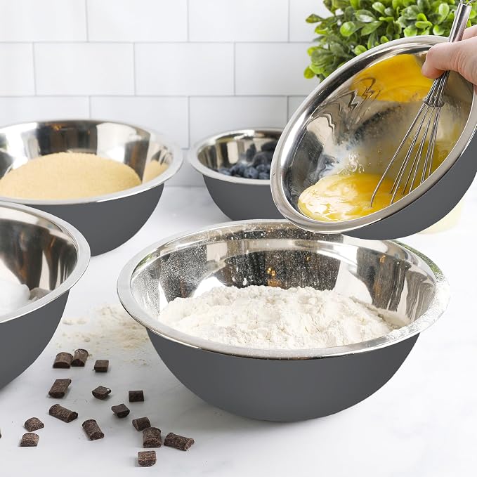 WHYSKO Meal Prep Stainless Steel Mixing Bowls Set, Refrigerator, and Kitchen - Image 6