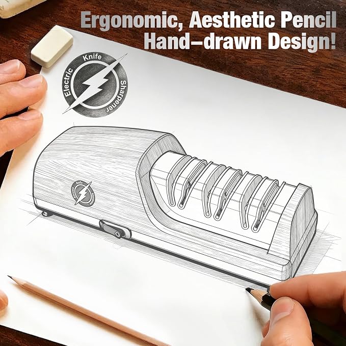 Replaceable Sharpener Electric Knife Sharpener, 3-Stage - Image 7