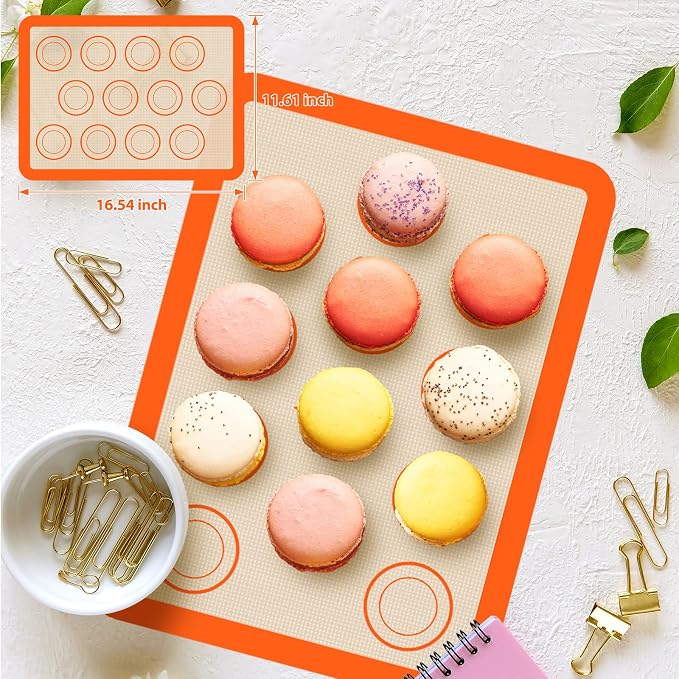 Silicone Baking Mat Set of 5, Nonstick Reusable Pastry Mat, Silicone Bread - Image 8