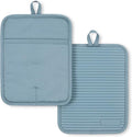KitchenAid Ribbed Soft Silicone Pot Holder 2-Pack Set, Fog Blue by KitchenAid