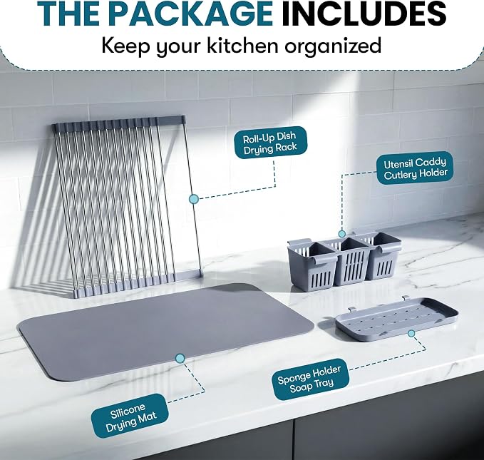 Havenity™ Expandable Roll Up Dish Drying Rack - Image 9