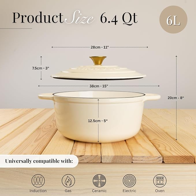 Nuovva Enamelled Cast Iron Dutch Oven Pot - Image 2
