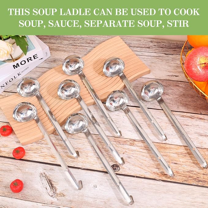 8 PCS Stainless Steel Ladle Soup Handle Ladle - Image 3