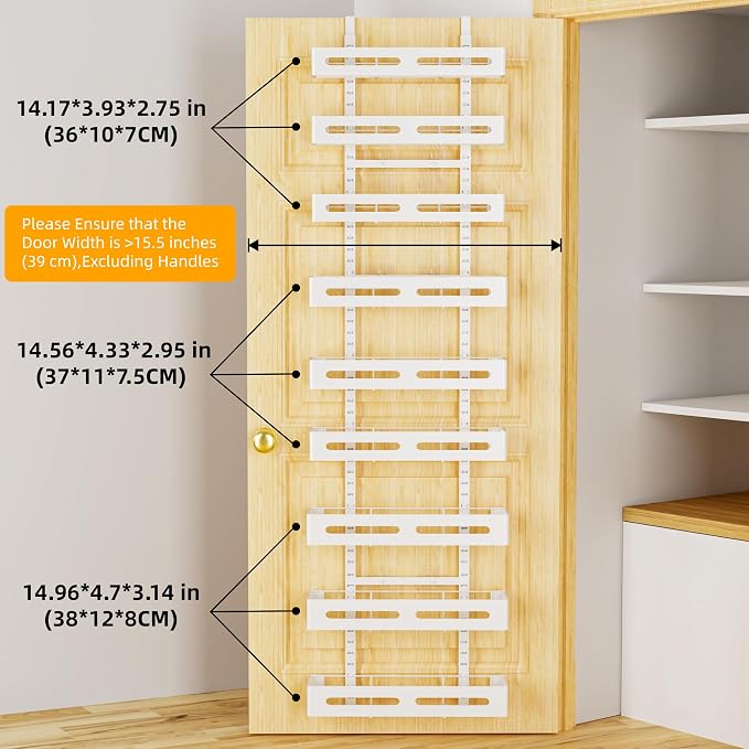 Moforoco White 9-Tier Over The Door Pantry Organizer, Pantry Organization And - Image 2