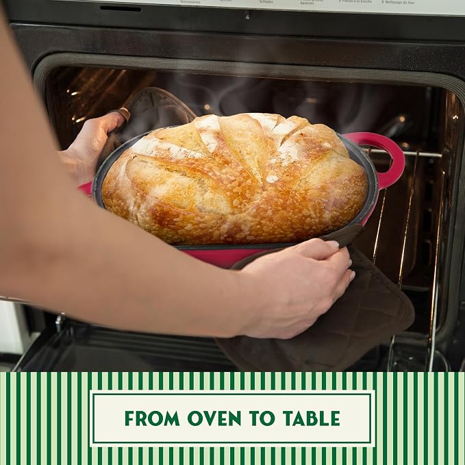 Enameled Cast Iron Bread Oven 2 Qt, Non-Stick Single Loaf Cast Iron Bread Pan - Image 6