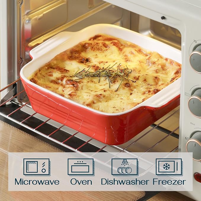 DOWAN 8x8 Baking dish, Square Baking Pan, Ceramic Casserole Dishes - Image 4