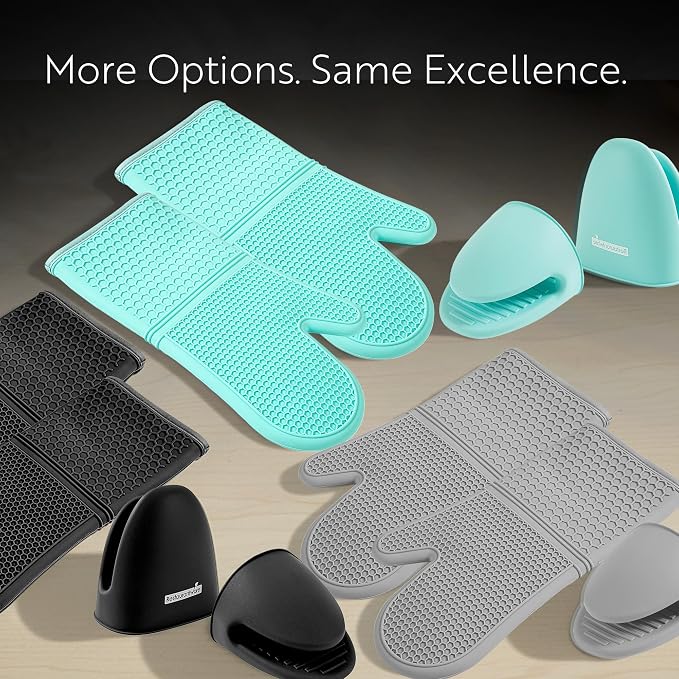 Restaurantware 2-Piece Silicone Oven Mitts Set 1 Case of 13.98 x 7.28 x 1.57 - Image 5