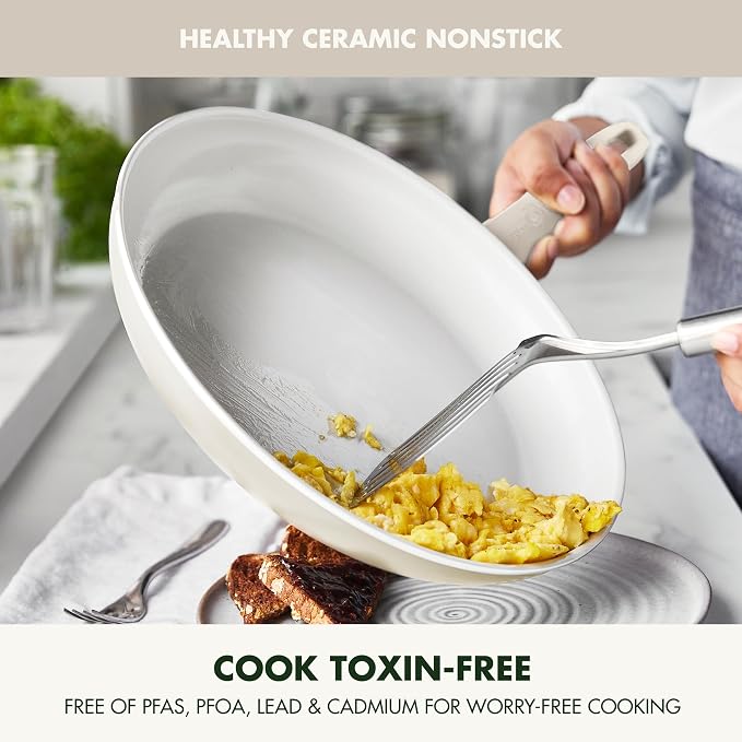GreenPan Dover 12” Frying Pan Skillet, Non-Toxic PFAS-Free PFOA-Free Ceramic - Image 2