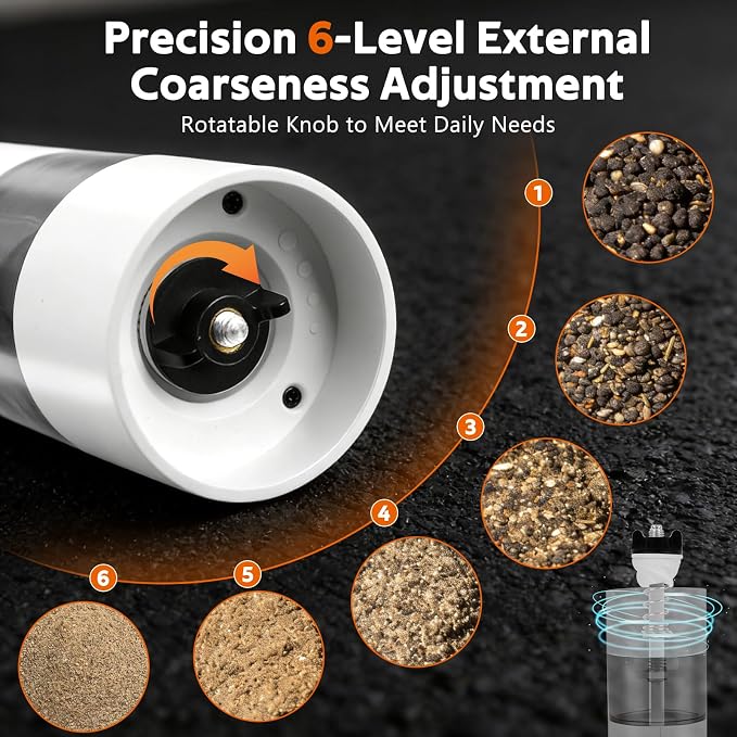 Rechargeable Electric Salt and Pepper Grinder Set, Automatic Pepper Mill - Image 3