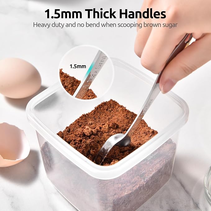 U-Taste Narrow Square Measuring Spoons: 18/8 Stainless Steel Kitchen Measure - Image 7