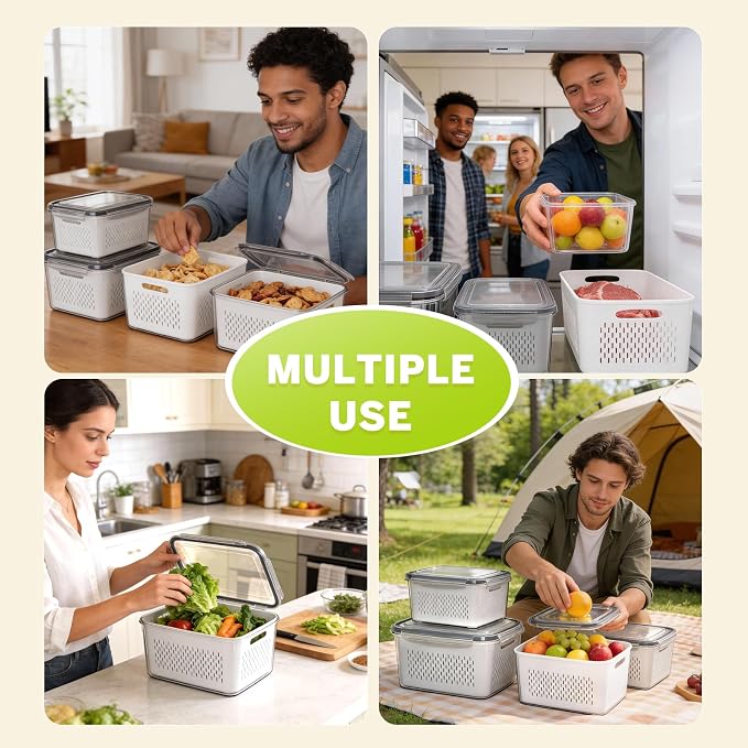 HOMETALL 6 PCS Fruit Storage Containers - Image 7
