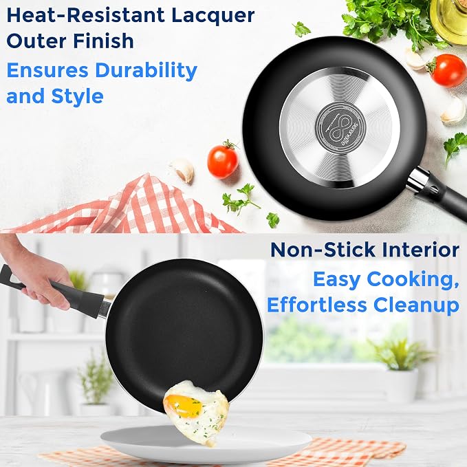 SereneLife Kitchenware Pots & Pans Basic Kitchen Cookware, Heat Resistant - Image 4