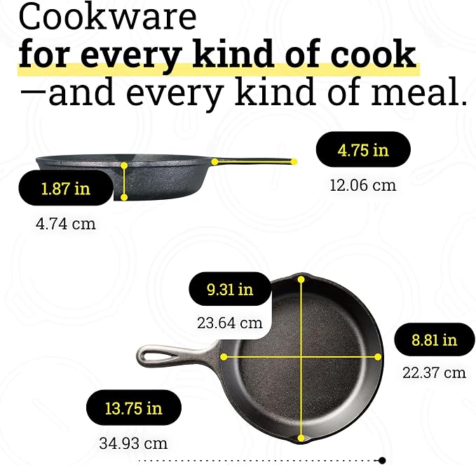 Lodge Seasoned Cast Iron Skillet 9 Inches - Image 7