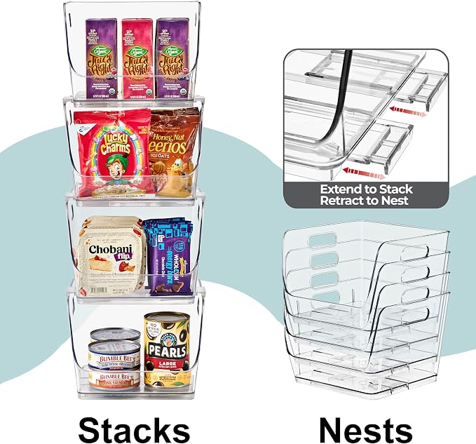Sorbus Stackable Storage Bins Open Front, Pantry Bins - Image 5