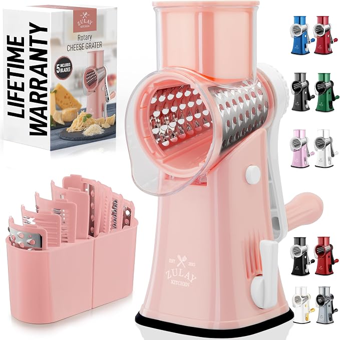 Zulay Kitchen Rotary Cheese Grater 5 Blade Cheese Shredder by ZulayKitchen