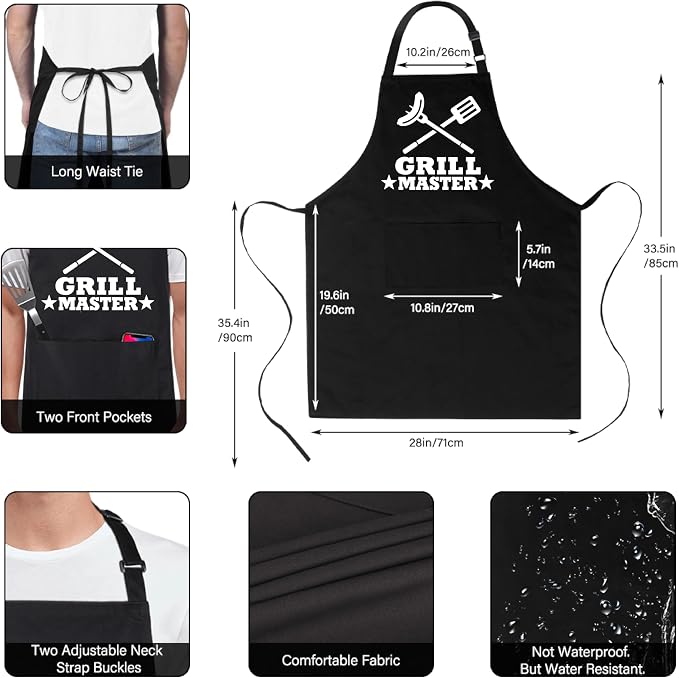Xornis 100% Cotton Funny Apron for Men Women Adjustable Bib Aprons - Image 3