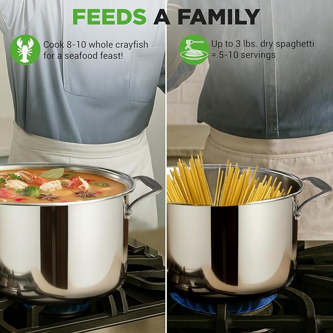NutriChef 8-Quart Stainless Steel Stock Pot - Image 3