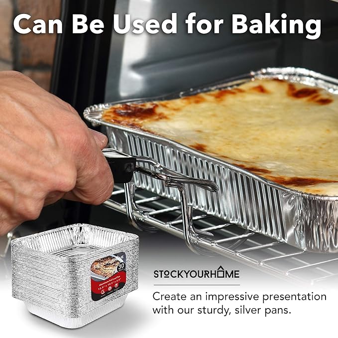 Stock Your Home Aluminum Pans 9x13 Disposable Foil Pans - Image 6