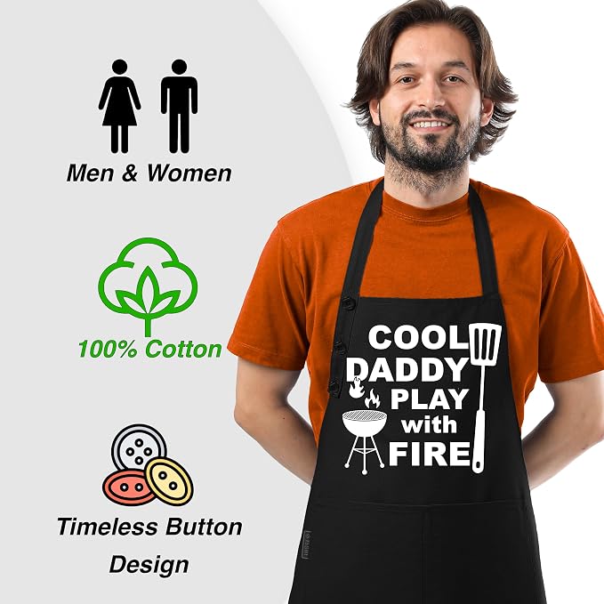 TOSHE Funny Apron Waterdrop Resistant Cotton Apron - Image 5