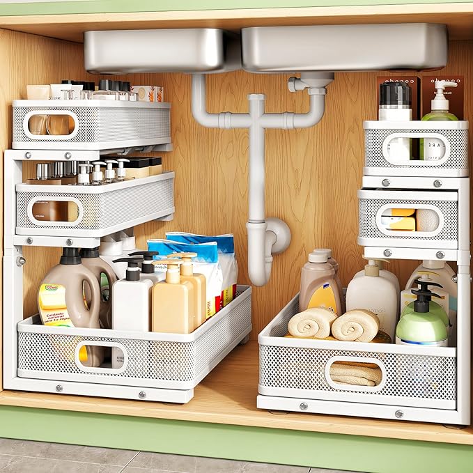 Kitstorack Under Sink Organizer, Slide out Storage Drawer Rack - Image 2