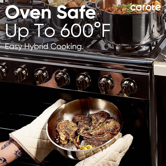 CAROTE 18pcs Stainless Steel Cookware Set - Image 7